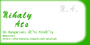 mihaly ats business card